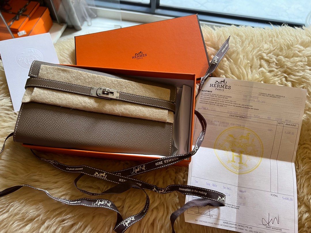 Hermes kelly shop wallet etoupe