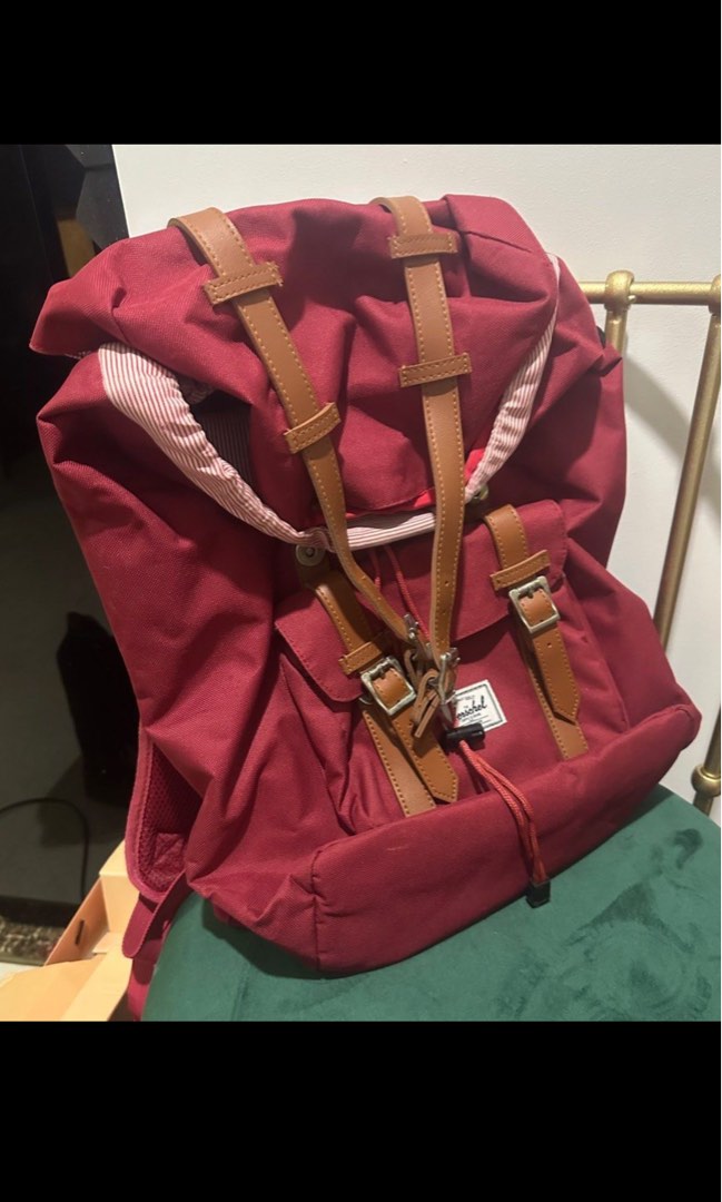 Herschel Backpack Maroon, Men's Fashion, Bags, Backpacks on Carousell