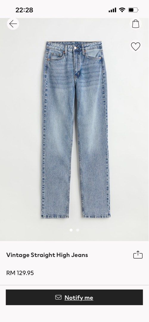 SALE H M Vintage Straight High Jeans Women s Fashion Bottoms