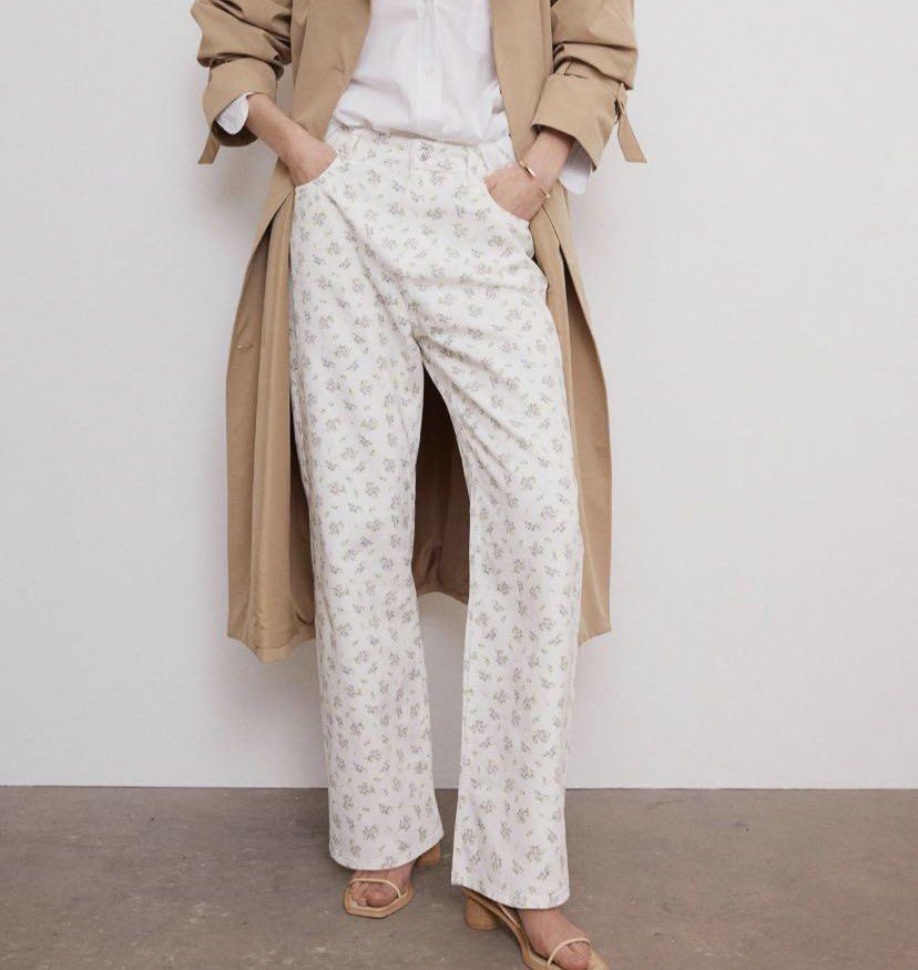 H&M+ Wide-leg Pants - White - Ladies