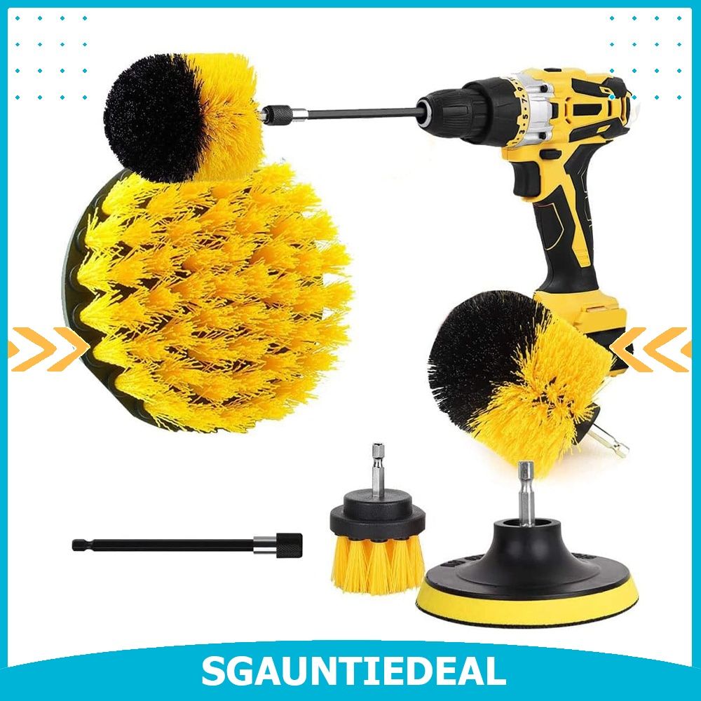 5 Pack Drill Brush Attachments Set Power Scrubber Cleaning Brush Bathroom  Scrub Brushes Corners Cleaning Brush kit with Extend Long Attachment for