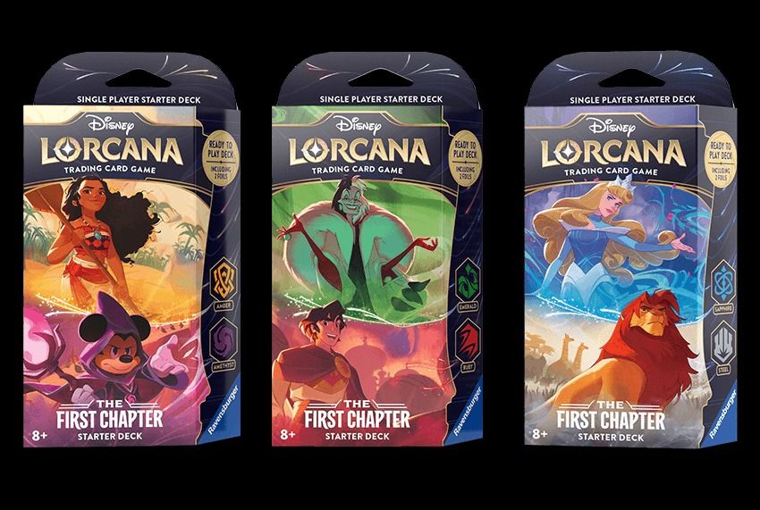 Disney Lorcana TCG - The First Chapter Starter Deck (Set of 3), Hobbies &  Toys, Toys & Games on Carousell