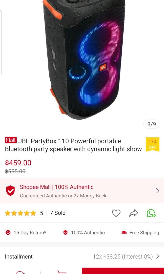 JBL Partybox 110 specifications