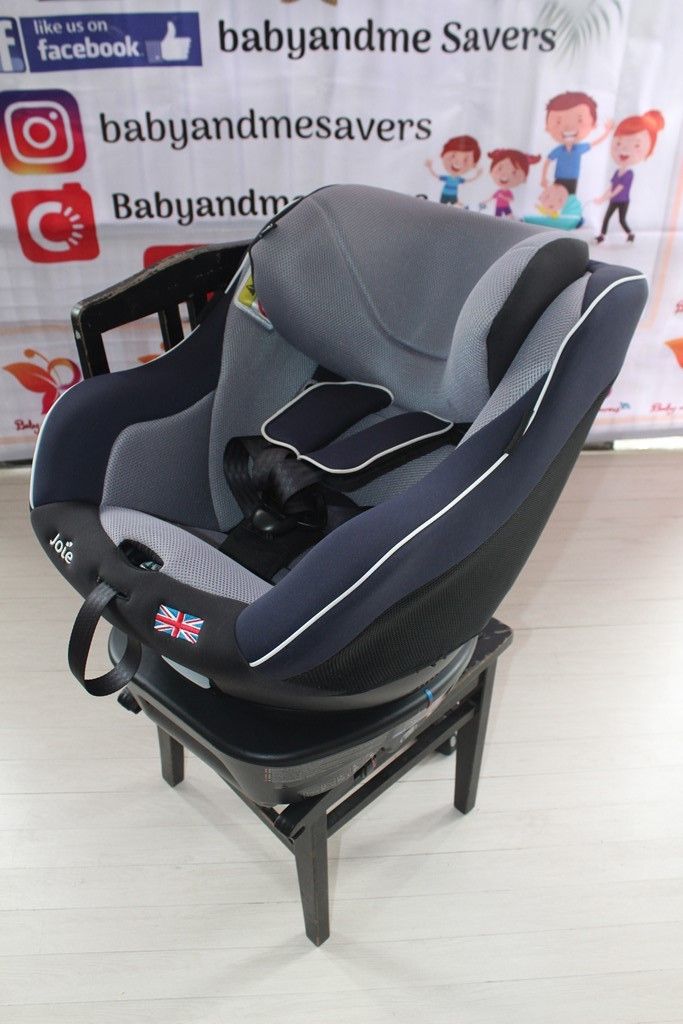 Joie ISpin 360 High End Luxury Infant to Toddler Baby Car Seat ISOFIX MOUNT color blue and grey