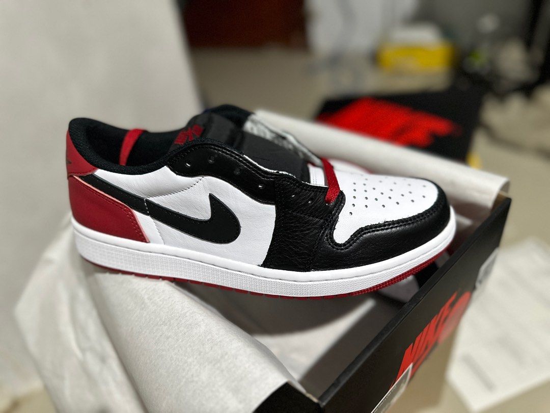 Jordan 1 low black toe size 9 on sale