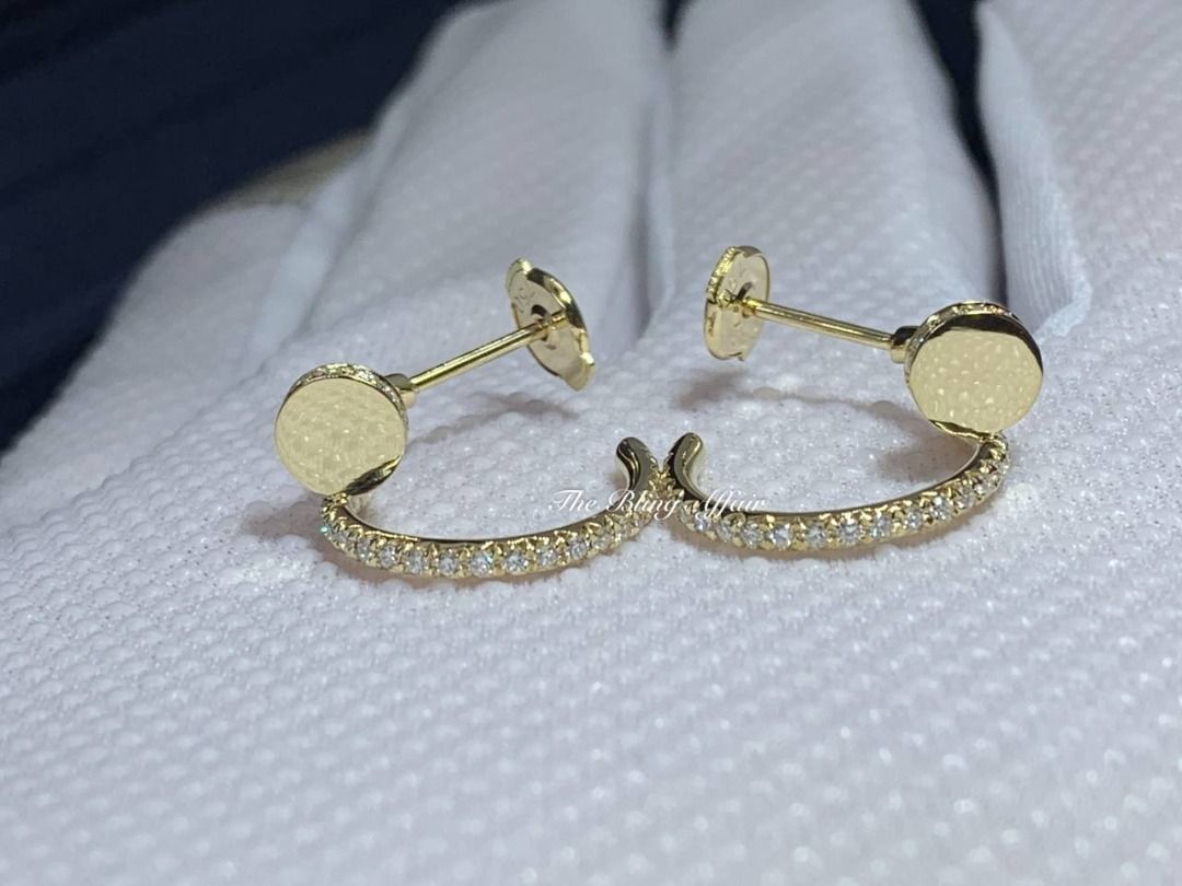 Gold cheap pave earrings