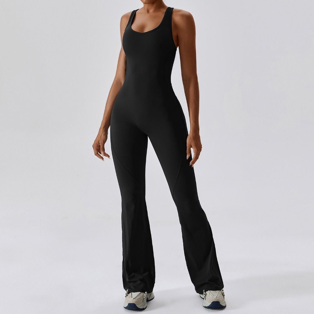 Jumpsuit Fitting Yoga Suit Dance Women Bodysuit Workout Sports Fitness Set Hip Lifting Gym Running Breathable Vest Flared Pants Carousell