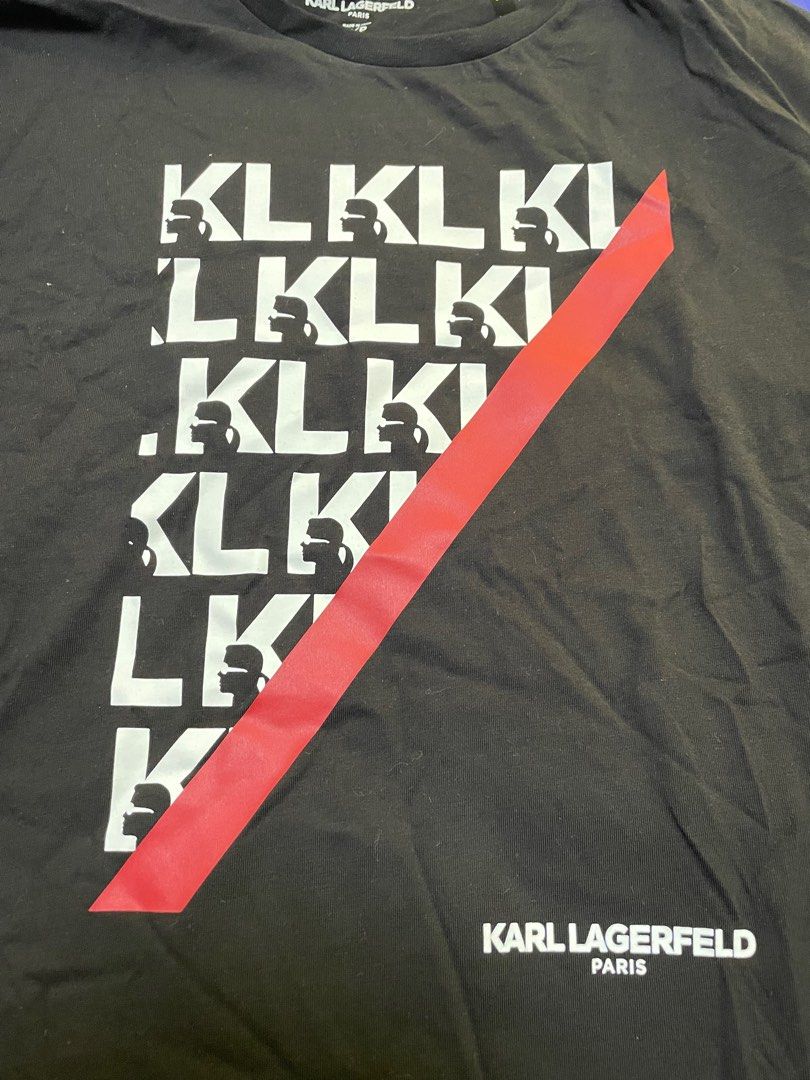 T-shirt Homme KARL LAGERFELD Noir - Taille S (0503AT), 95% Coton 5% élasthanne, Neuf Avec étiquettes