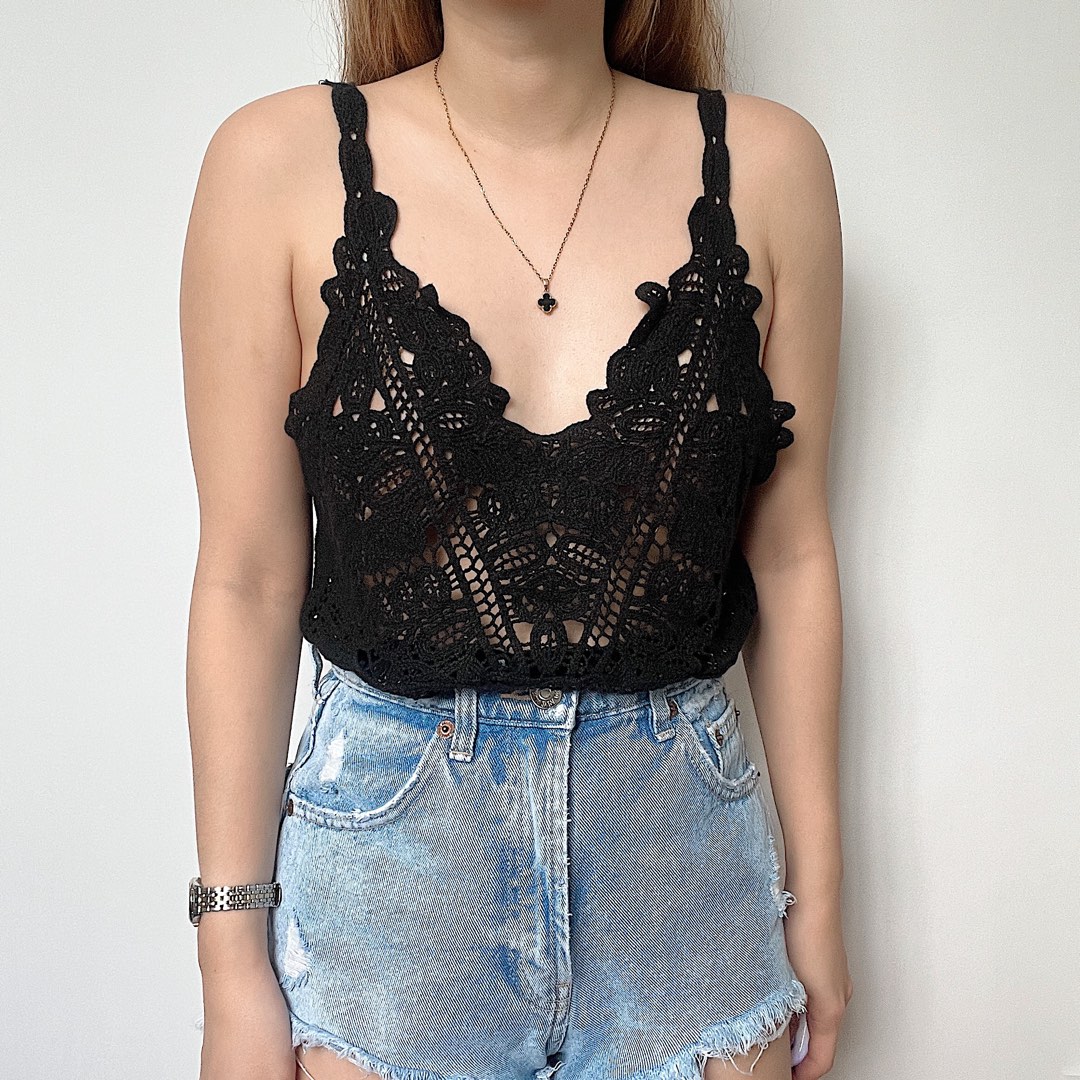 Knitted See Through Cami Top on Carousell