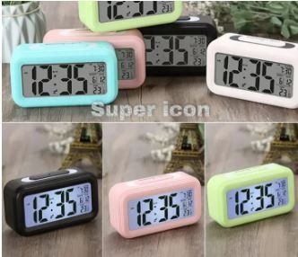 LED Digital Snooze Electronic Alarm Clock Backlight Time Calendar Thermometer