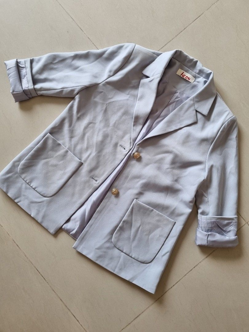 light blue low blazers