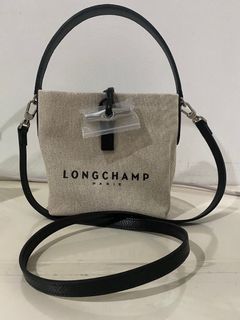 LONGCHAMP Roseau Shoulder Bag Tote Tan Patent Leather Toggle Strap