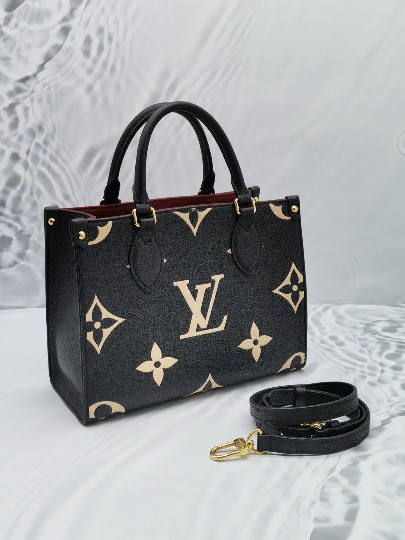 Louis Vuitton Black Giant Monogram Empreinte Onthego PM Gold Hardware, 2022 (Like New), Womens Handbag