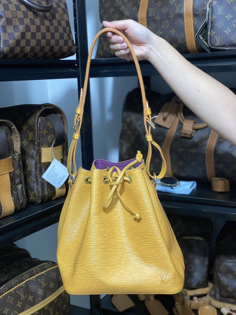 Louis Vuitton Louis Vuitton Petit Noe Yellow Epi Leather Shoulder Bag