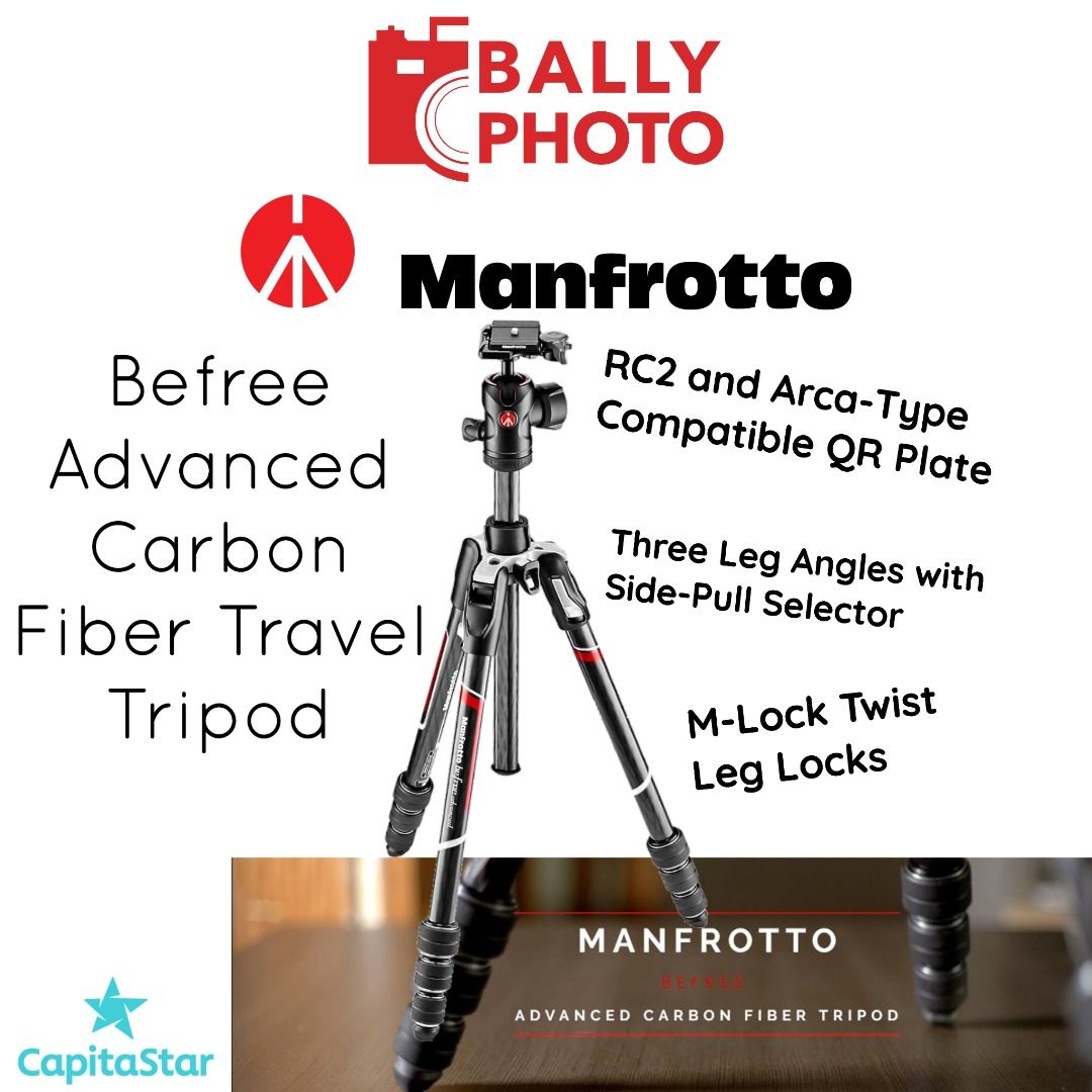 Befree advanced Carbon Fiber Travel Tripod twist, ball head