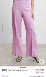 Mango Linen Wide Leg Trousers