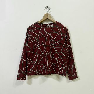 Maroon Long Sleeve Crop Top