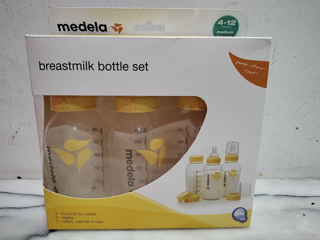 Medela 250ml botol susu set milk bottle 3 pieces, Babies & Kids ...
