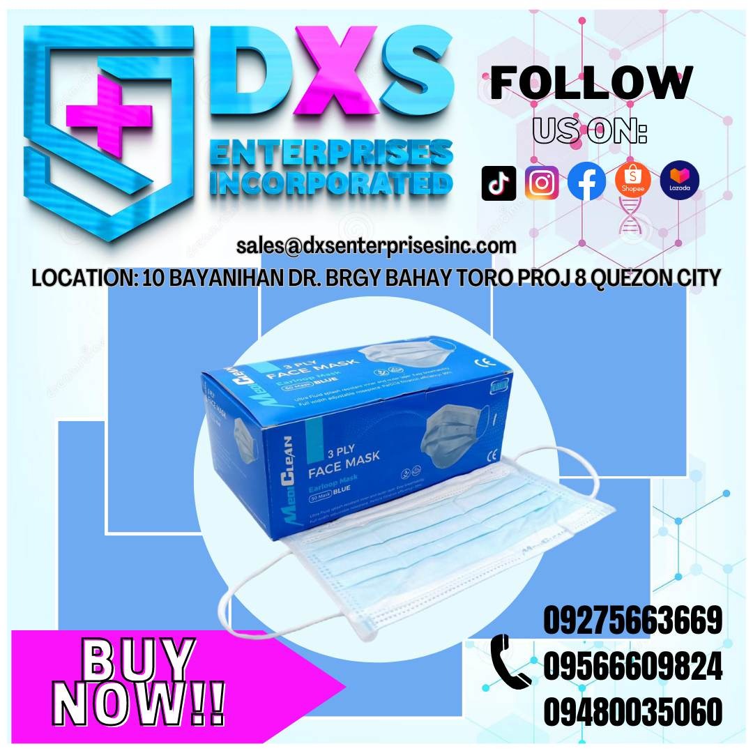 MEDI CLEAN DISPOSABLE FACE MASK 3 PLY 50'S/BOX, Health & Nutrition, Medical Supplies & Tools on