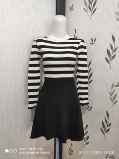 Midi Dress Salur Rajut Korean Style - LD : 80 stretch, PB : 80