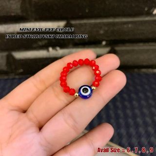 Mini evil eye circle ring
