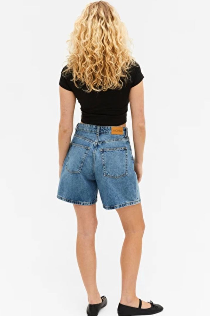 High waist denim shorts blue - Medium blue - Monki