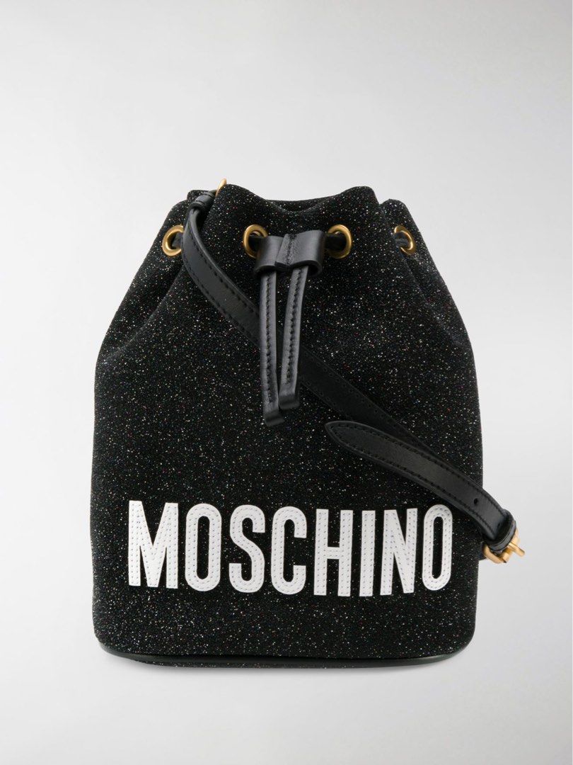 Moschino glitter black bucket bag Women s Fashion Bags Wallets