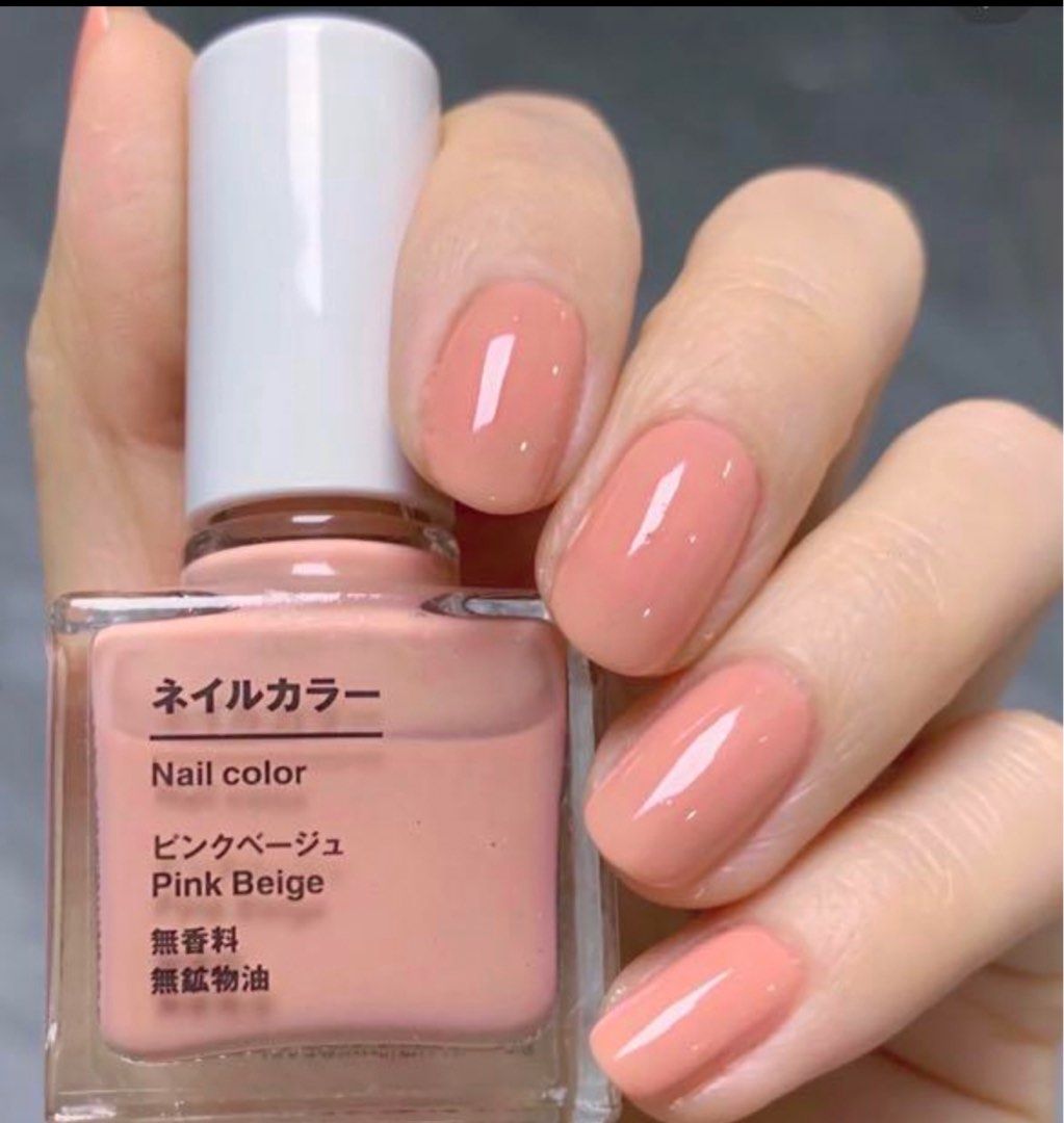 Muji nail polish pink beige, 美容＆個人護理, 指甲美容＆其他- Carousell