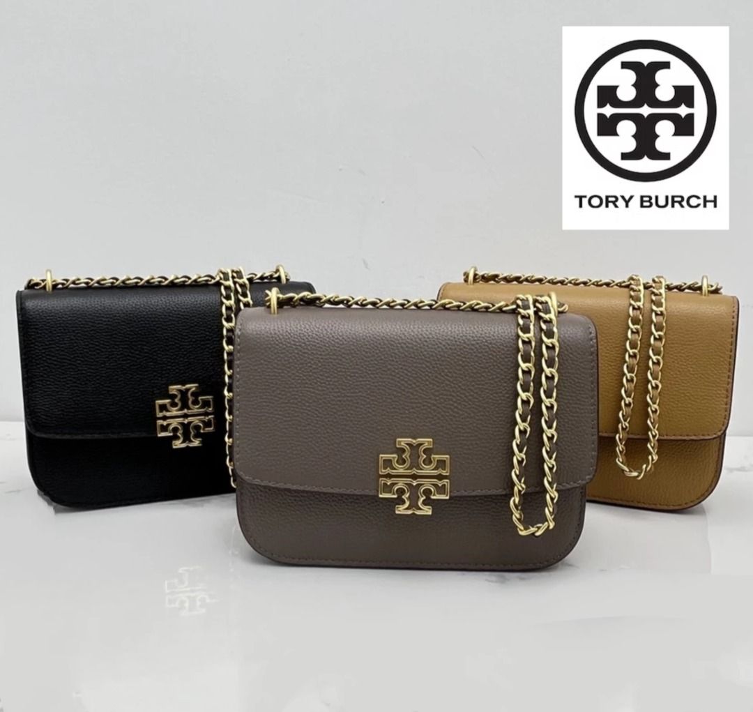 New Tory Burch Original Britten Collection Crossbody Shoulder Chain Leathers Crossbody Sling Bag For Women Come with Complete Set Suitable For Gift
