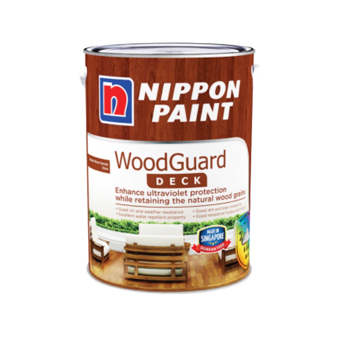 Nippon Paint WoodGuard Wood Guard DECK Varnish (1L 5L) Oil Based
