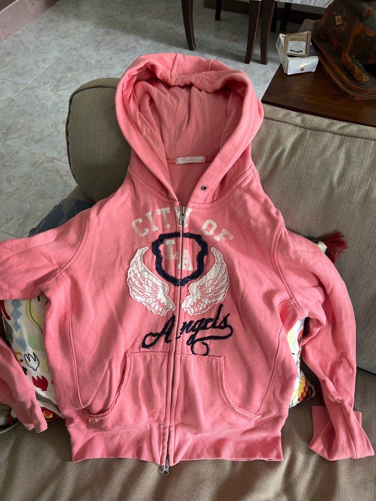 Pink hoodie Women s Fashion Coats Jackets and Outerwear on