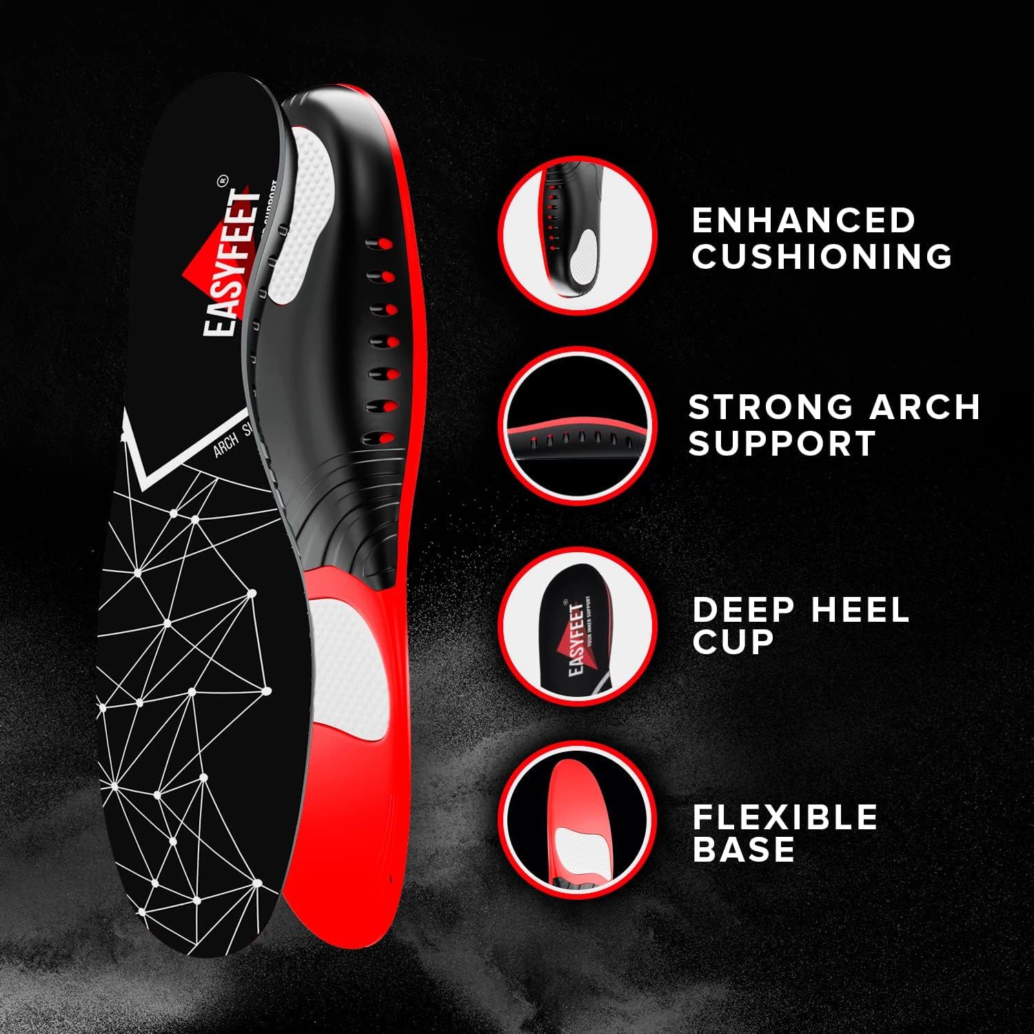 Plantar Fasciitis Arch Support Insoles for Men and Women Shoe