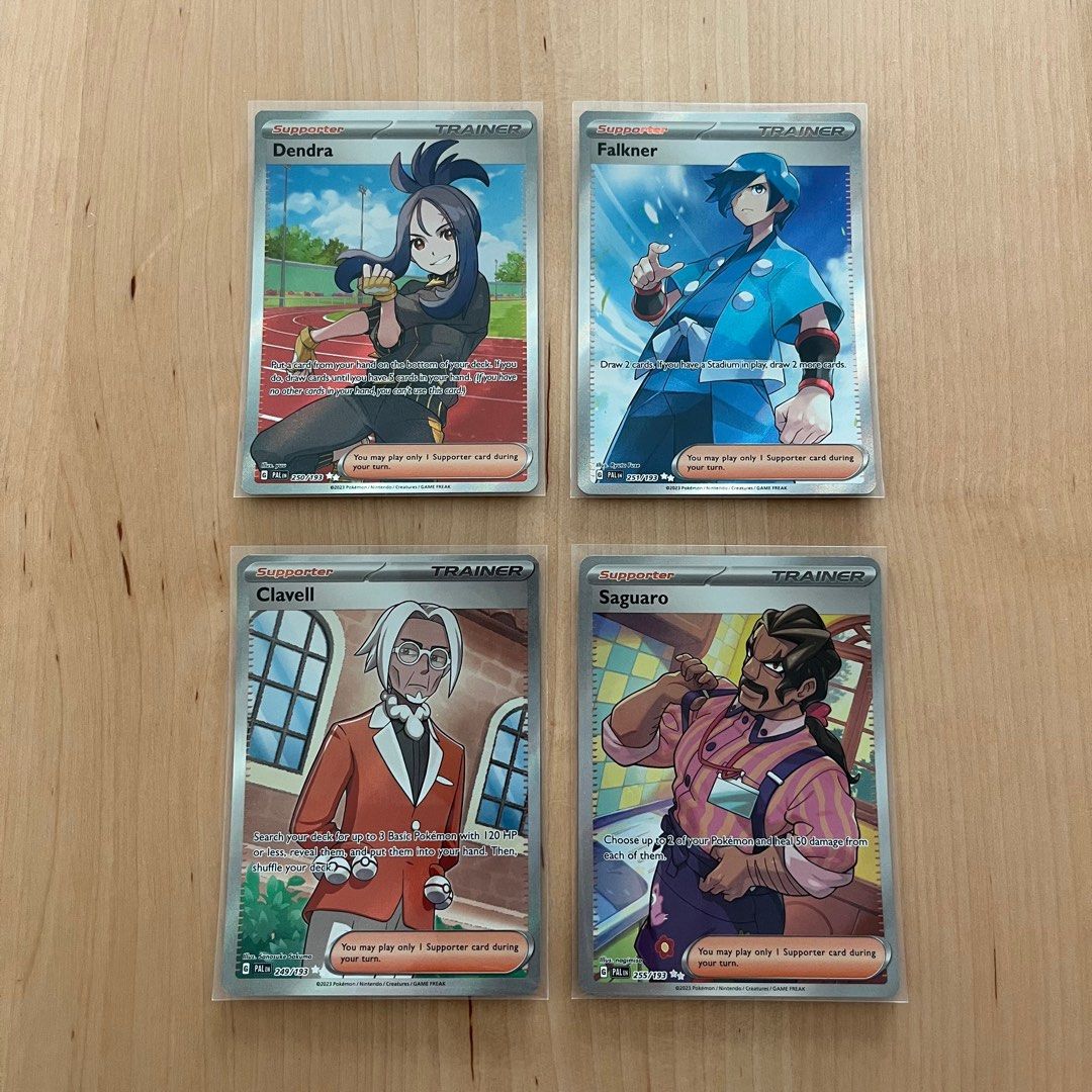 Pokmon Paldea Evolved SV02 Trainers (Dendra, Clavell, Falkner, Saguaro  FA), Hobbies & Toys, Toys & Games on Carousell