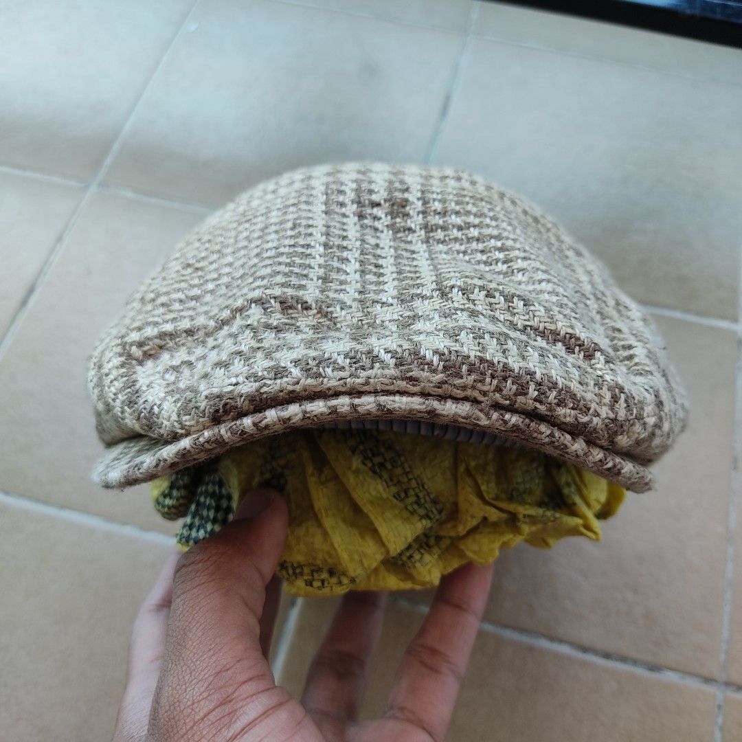 Polo Ralph Lauren Woven Plaid Flat Hat Baretta size L to XL 59