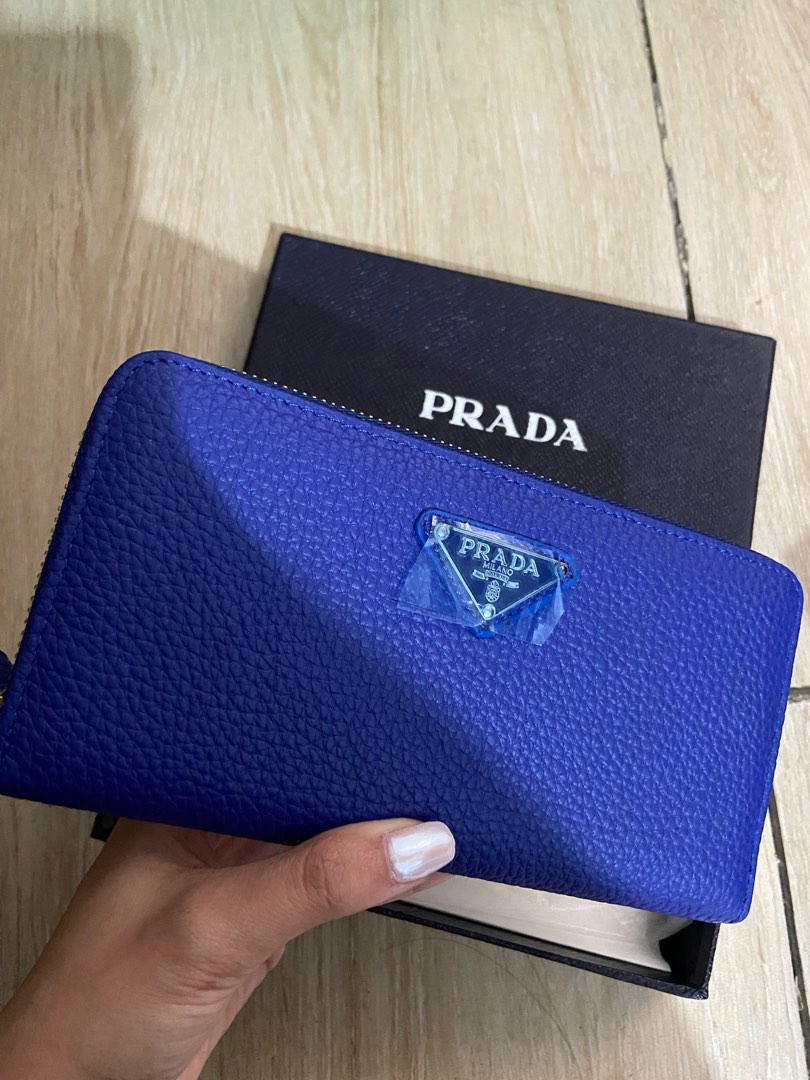 prada blue long wallet, Luxury, Bags & Wallets on Carousell