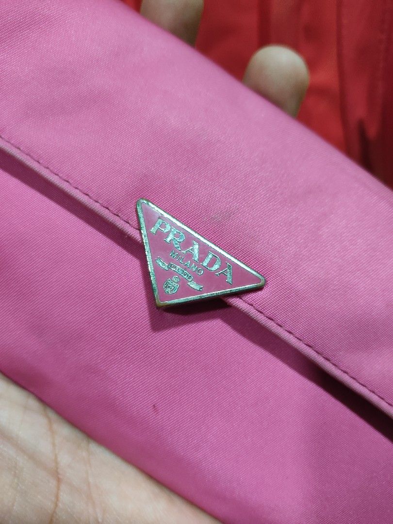 Prada pink shop clutch bag