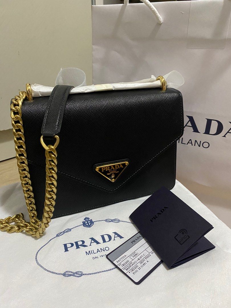 Prada Pattina Shoulder Chain Saffiano Leather Cross Body Bag, Luxury, Bags  & Wallets on Carousell