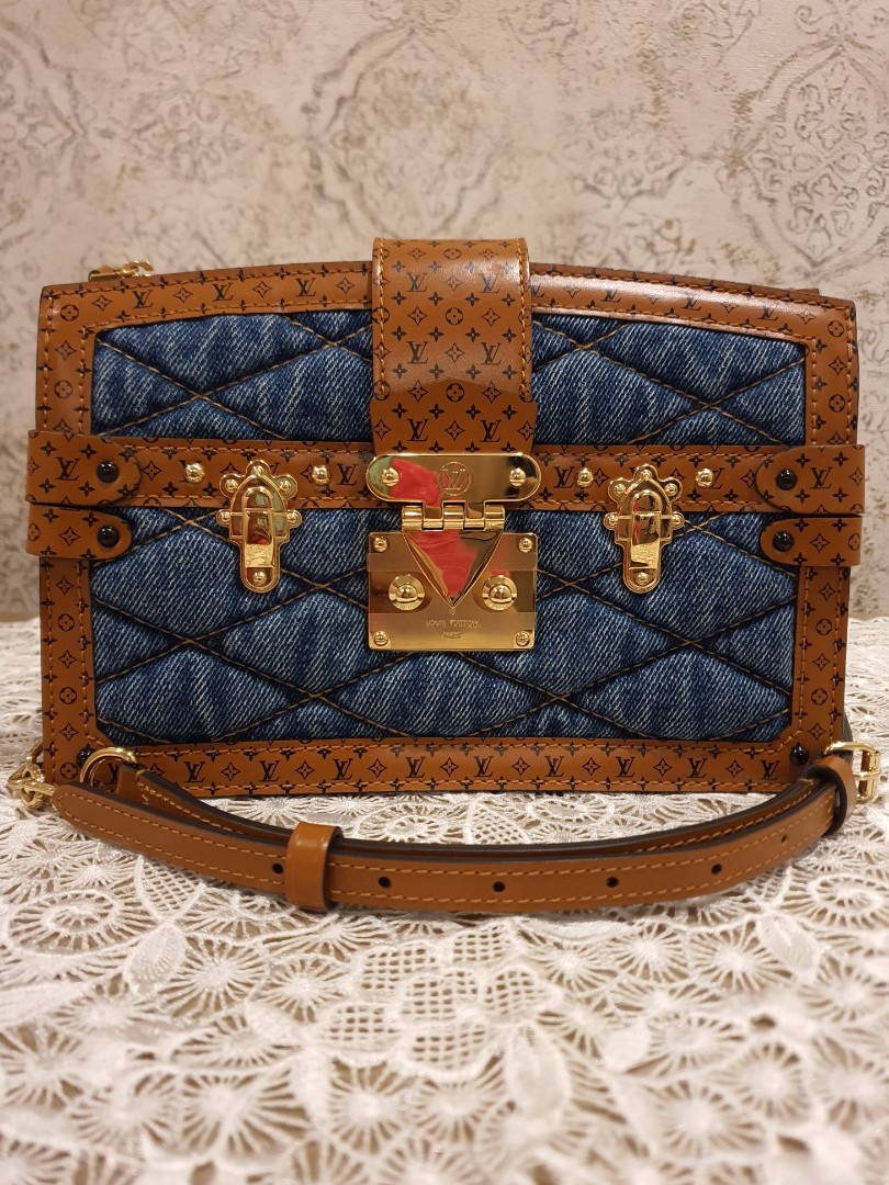 tas sling-bag Louis Vuitton Denim Malletage Trunk Clutch Sling Bag