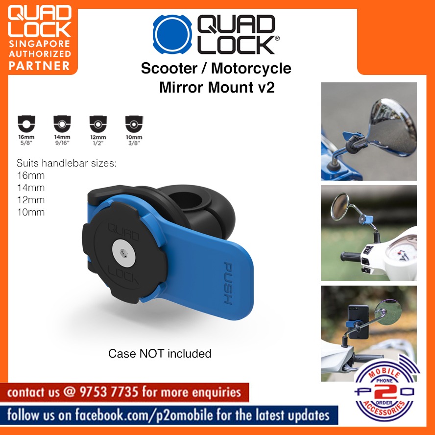 Quad Lock Scooter/Motorcycle Mirror Mount, Mobile Phones & Gadgets