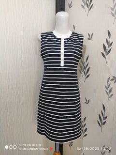 Rajut Dress Salur Dark Navy - LD : 88, PB: 90