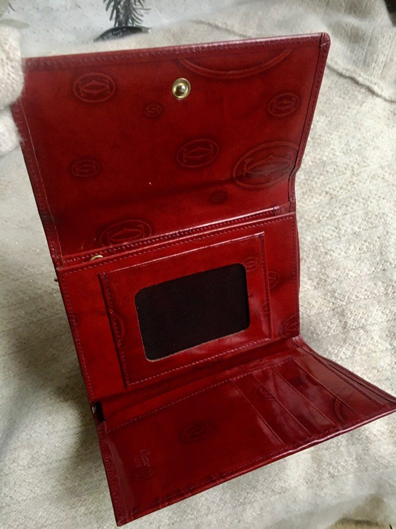 Rare Cartier medium wallet happy birthday (Category: Luxury Bags & Wallets) located in Baguio. Submitted by vintagefox (Listing ID 1252101367, Image 1). Description: Rare happy birthday Cartier bifold wallet medium wallet with coin compartment hardware still golden with surface scratches and some discoloration on the outside good condition inside 😊 fixed price na po ❤️ ☮️ Disclaimer: NO COPYRIGHT INFRINGEMENT INTENDED. Product trademark reserved