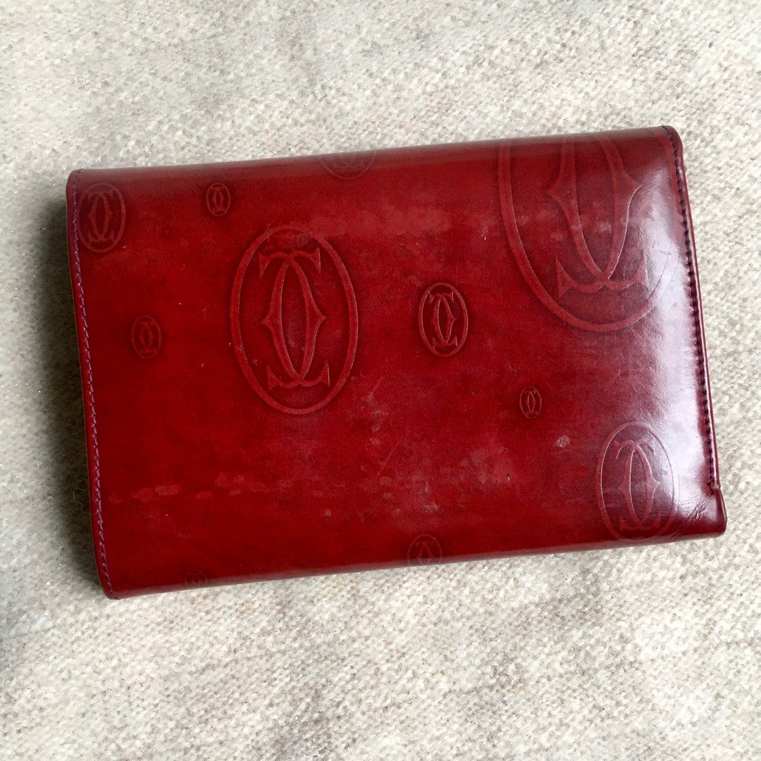 Rare Cartier medium wallet happy birthday (Category: Luxury Bags & Wallets) located in Baguio. Submitted by vintagefox (Listing ID 1252101367, Image 3). Description: Rare happy birthday Cartier bifold wallet medium wallet with coin compartment hardware still golden with surface scratches and some discoloration on the outside good condition inside 😊 fixed price na po ❤️ ☮️ Disclaimer: NO COPYRIGHT INFRINGEMENT INTENDED. Product trademark reserved