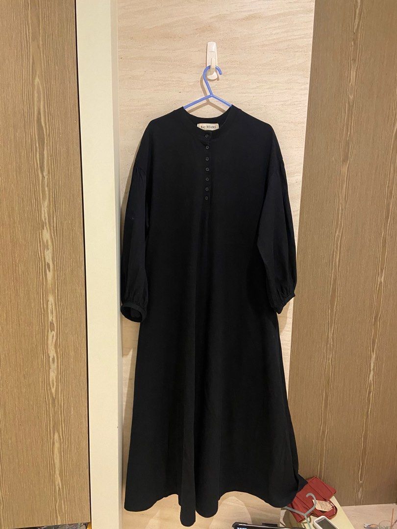 ray beams 黑色長洋裝日本購入全新品未使用長度125公分, 她的時尚, 連