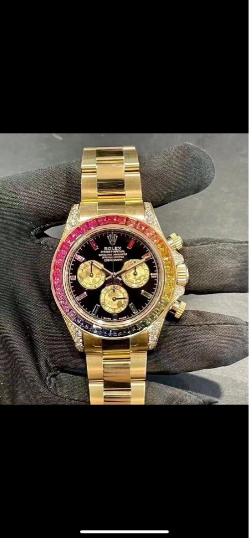 Rolex Daytona 116598rbow yellow gold rainbow Luxury Watches on Carousell