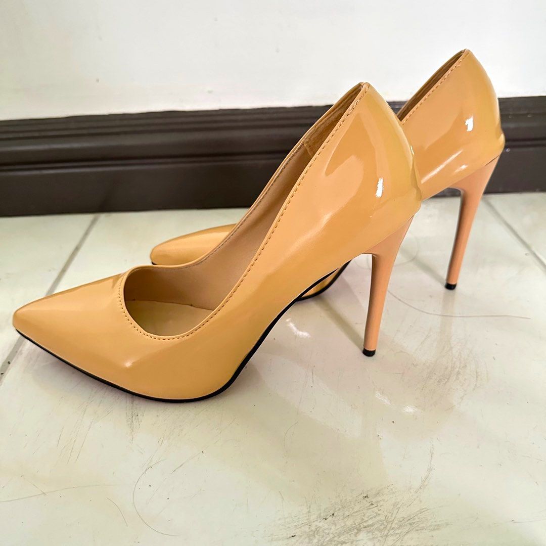 SALE! Plus Size Nude High Heels (Category: Heels) located in Quezon City. Submitted by prelovedept (Listing ID 1250426469, Image 2). Description: -Used twice only for an event -For reference, I’m women’s size 11 -Bought from Shopee -RFS: Masakit sa paa for me hehe .