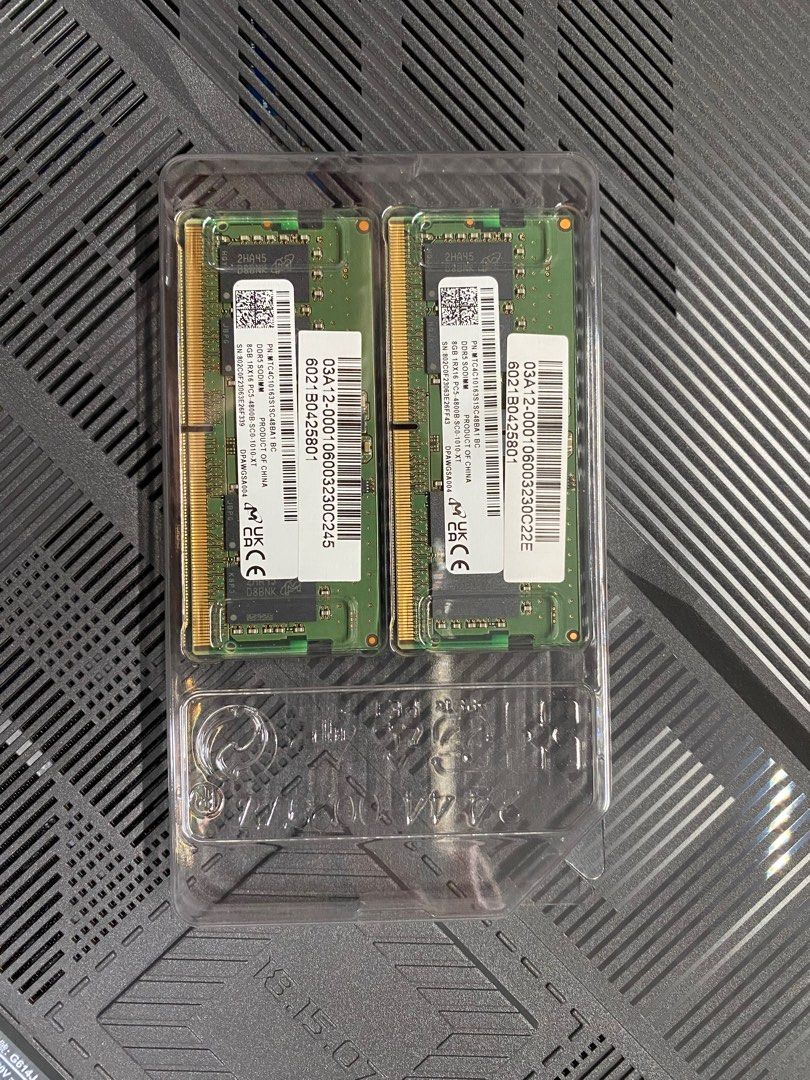 samsung 8GB x2 DDR5-4800 SODIMM RAM 2條, 電腦＆科技, 手提