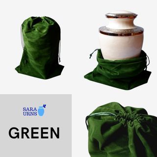 [saraurnsph] Green Urn Pouch Velvet Urn Bag Urn Cover for Protection of Marble Urns Brass Urns Dust Cover