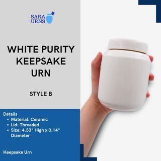 [saraurnsph] White Purity Keepsake Urn Style B Ceramic Mini Urn Cremation Ashes Jar Container