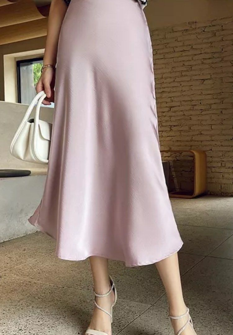 Satin Long Maxi A Line Skirt