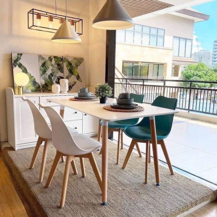 Scandinavian Dining Table Set (Category: Table Linen & Textiles) located in Manila. Submitted by zainabonlineshop (Listing ID 1252017292, Image 3). Description: SCANDINAVIAN DINING TABLE SET‼️ Scandi Wooden Table (120x80) 🤎 P4,800💰 Scandi Chair (Black/White) 🤎 P800 Scandi Table & (4) Chairs Set 🤎 I P7,600 (much lesser than individual price) Brand-New Items! Available on Hand! Direct from Warehouse! Legit Seller | Distributor! Good Quality, Af